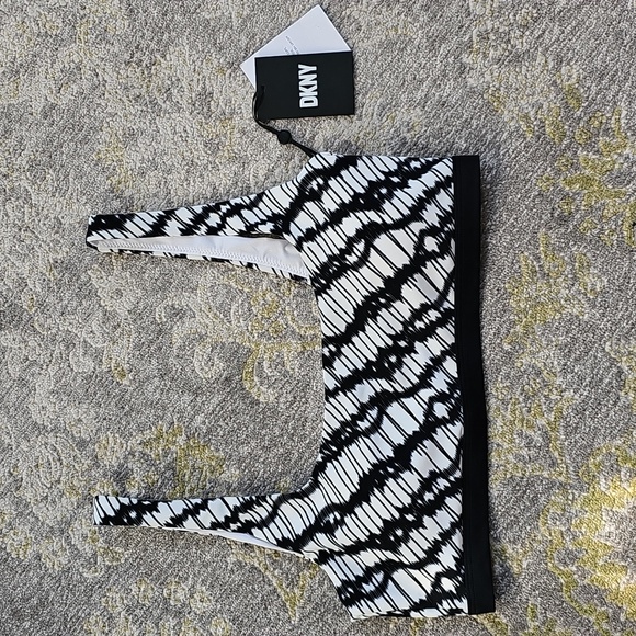 NWT DKNY Printed Square Neck Bikini Top Swimsuit/Sports Bra Large - Picture 3 of 10